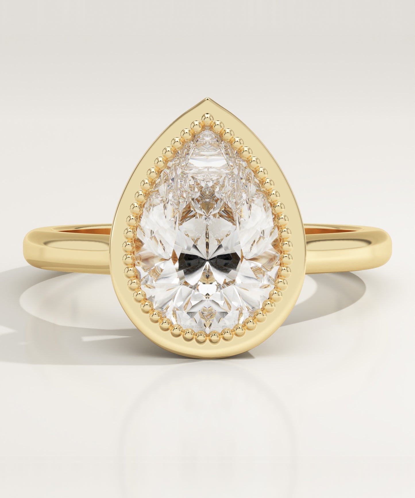 Pear Cut Bezel Lab-Grown Diamond Engagement Ring