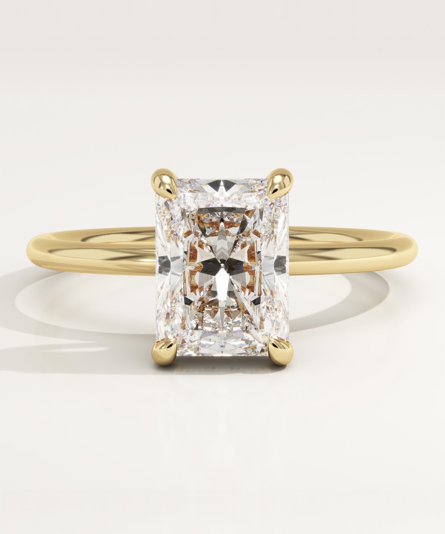 Radiant Cut Hidden Halo Lab-Grown Diamond Engagement Ring
