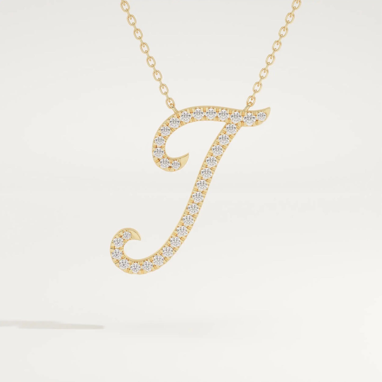 0.189 TCW Round Lab-Grown Diamond I Initial Necklace
