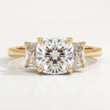 2.0 CT Cushion Cut Three Stone Lab-Grown Diamond Engagement Ring