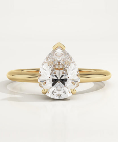 1.5 CT Pear Cut Solitaire Moissanite Engagement Ring