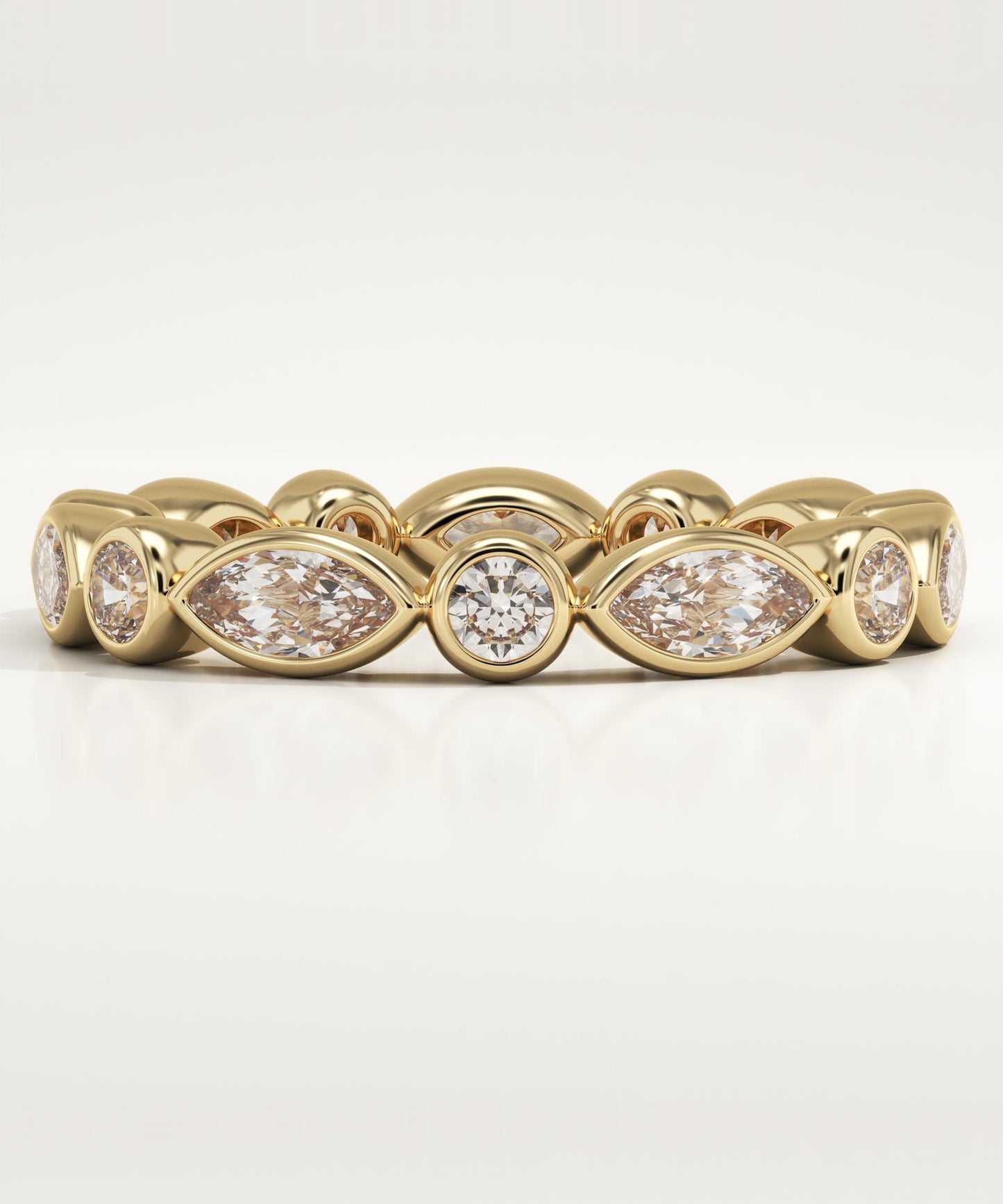 2.72 TCW Round & Marquise Lab-Grown Diamond Full Eternity Wedding Band