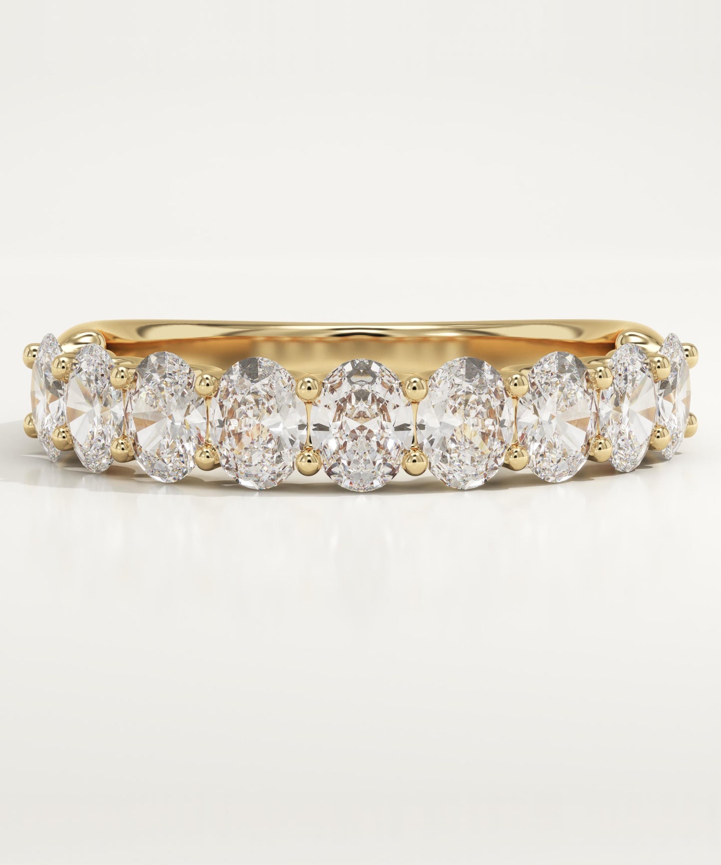 1.35 TCW Oval Lab-Grown Diamond Half Eternity Wedding Band