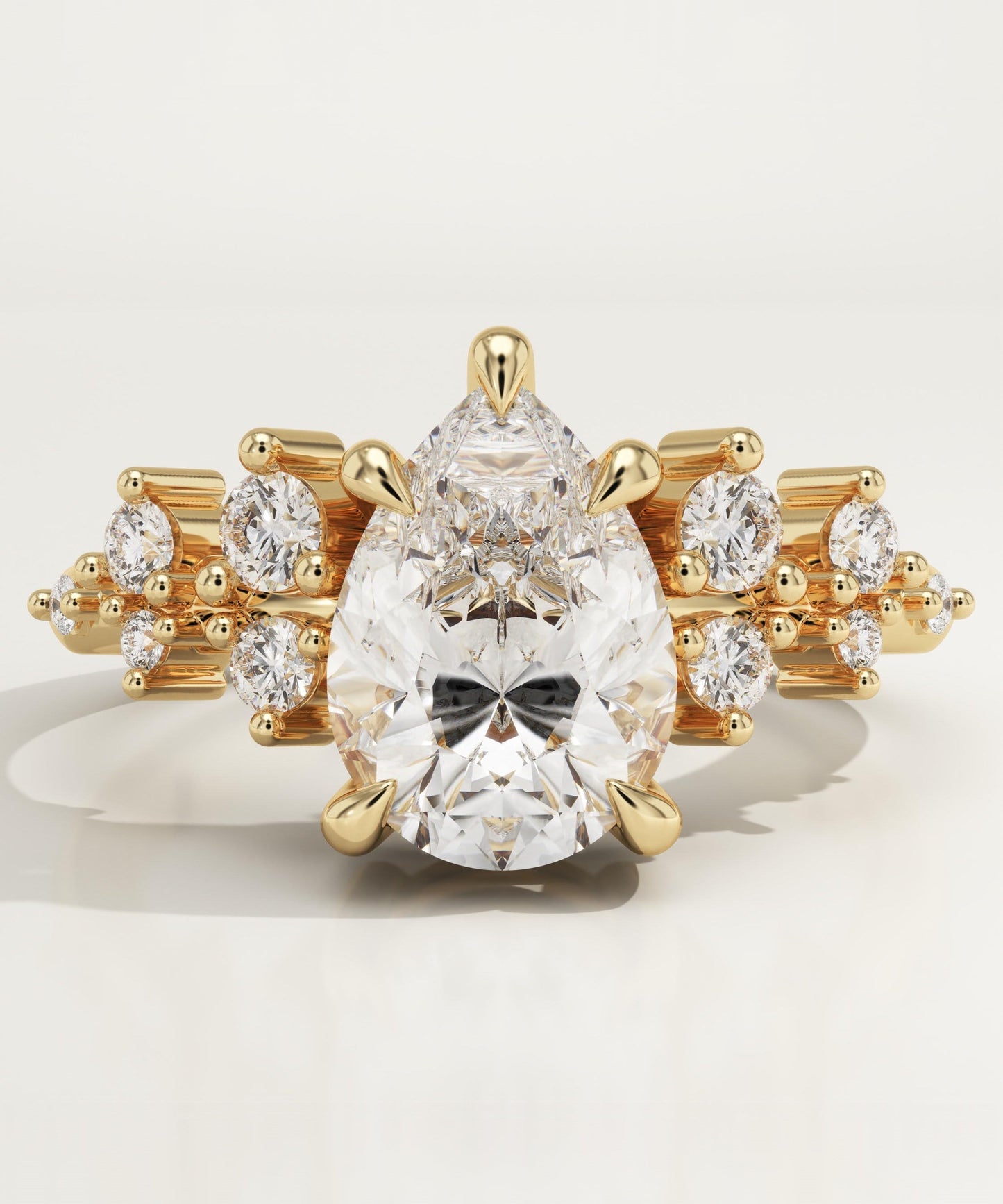 Pear Cut Cluster Lab-Grown Diamond Engagement Ring