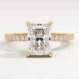 2.0 CT Radiant Cut Pave Lab-Grown Diamond Engagement Ring
