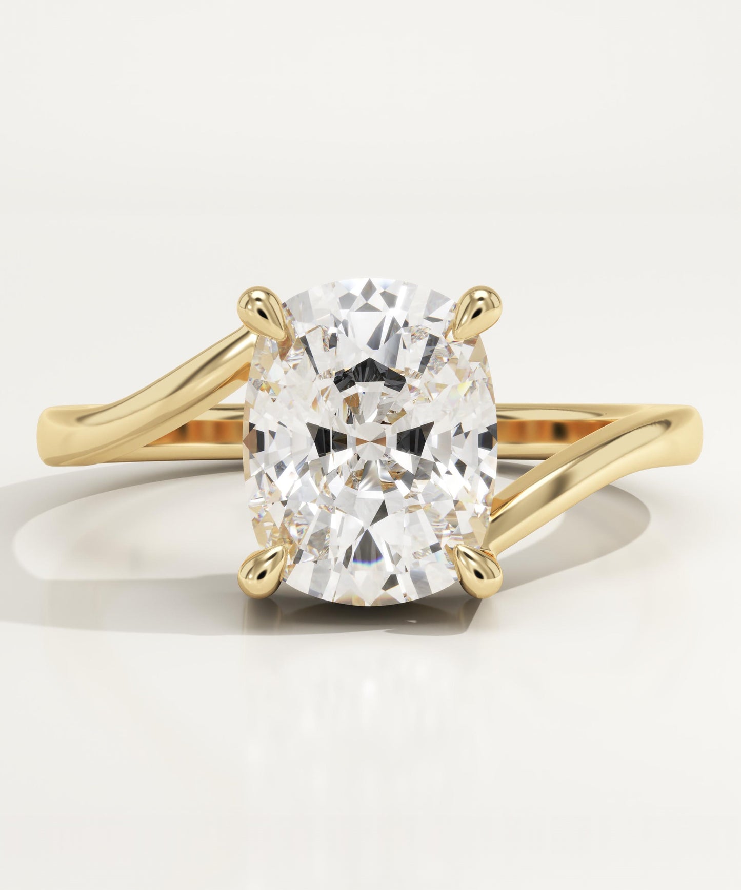 Elongated Cushion Cut Swirl Lab-Grown Diamond Engagement Ring
