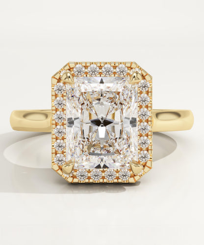 Radiant Cut Halo Lab-Grown Diamond Engagement Ring