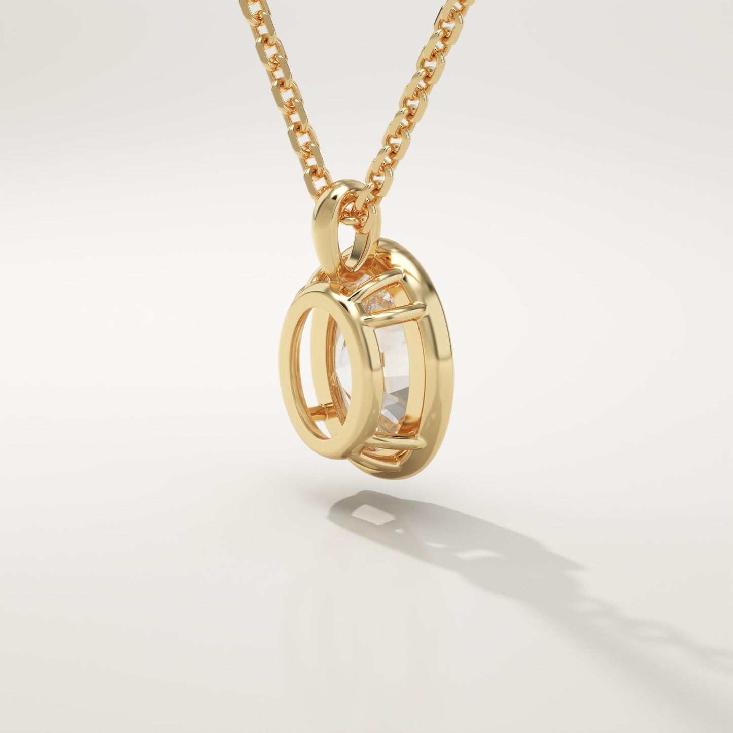 2 CT Oval Lab-Grown Diamond Solitaire & Bezel Necklace