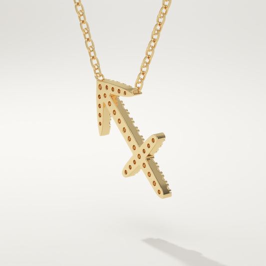 0.273 TCW Round Lab-Grown Diamond Sagittarius Zodiac Necklace