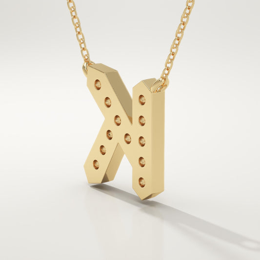 0.27 TCW Round Lab-Grown Diamond K Initial Necklace