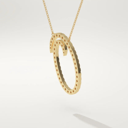 0.473 TCW Round Lab-Grown Diamond O Initial Necklace