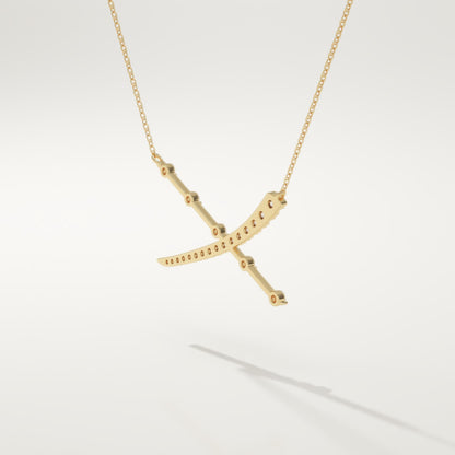 0.34 TCW Round Lab-Grown Diamond X Initial Necklace