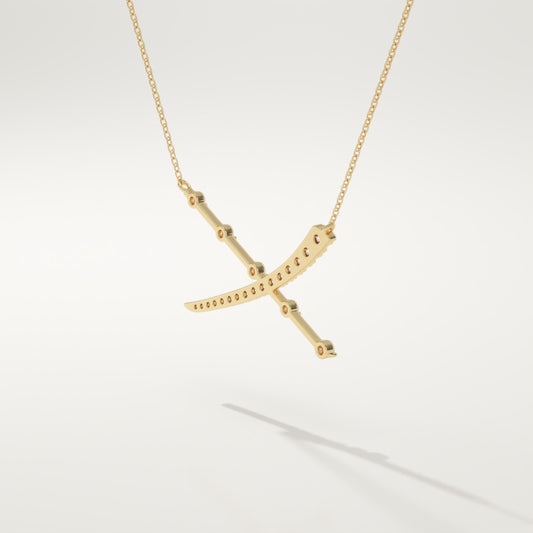 0.34 TCW Round Lab-Grown Diamond X Initial Necklace