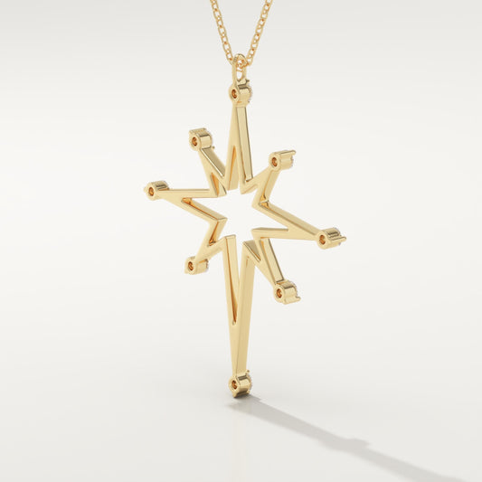 0.17 TCW Round Lab-Grown Diamond Star Shaped Charm Necklace