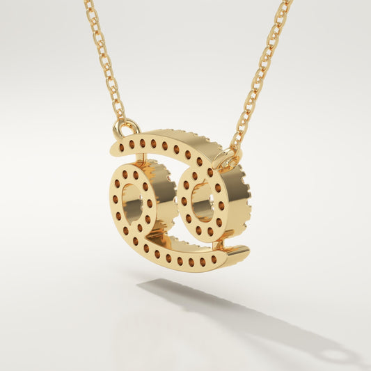 0.175 TCW Round Lab-Grown Diamond Cancer Zodiac Necklace
