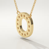 0.22 TCW Round Lab-Grown Diamond O Initial Necklace