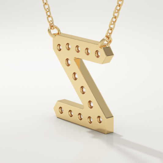0.28 TCW Round Lab-Grown Diamond Z Initial Necklace