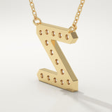 0.28 TCW Round Lab-Grown Diamond Z Initial Necklace