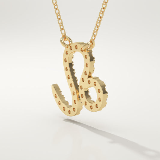 0.14 TCW Round Lab-Grown Diamond Leo Zodiac Necklace