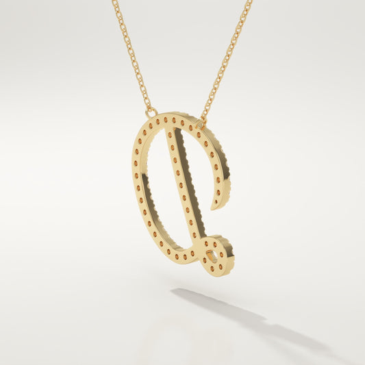 0.435 TCW Round Lab-Grown Diamond D Initial Necklace