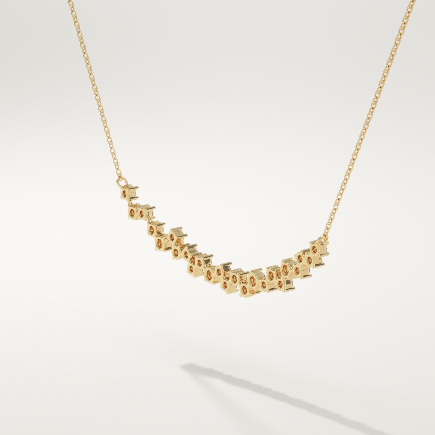 0.65 TCW Round Lab-Grown Diamond Cluster Charm Necklace