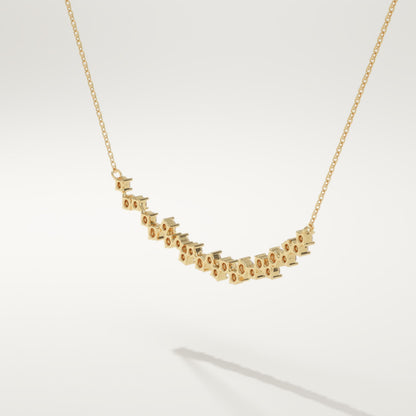 0.65 TCW Round Lab-Grown Diamond Cluster Charm Necklace