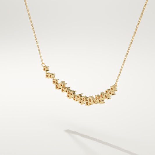 0.65 TCW Round Lab-Grown Diamond Cluster Charm Necklace