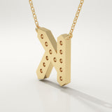 0.27 TCW Round Lab-Grown Diamond K Initial Necklace