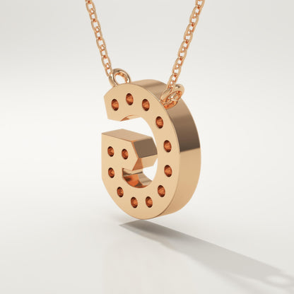 0.294 TCW Round Lab-Grown Diamond G Initial Necklace
