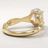 2.0 CT Oval Cut Twisted Shank Lab-Grown Diamond Engagement Ring