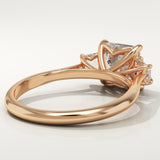 2.0 CT Asscher Cut Three Stone Lab-Grown Diamond Engagement Ring