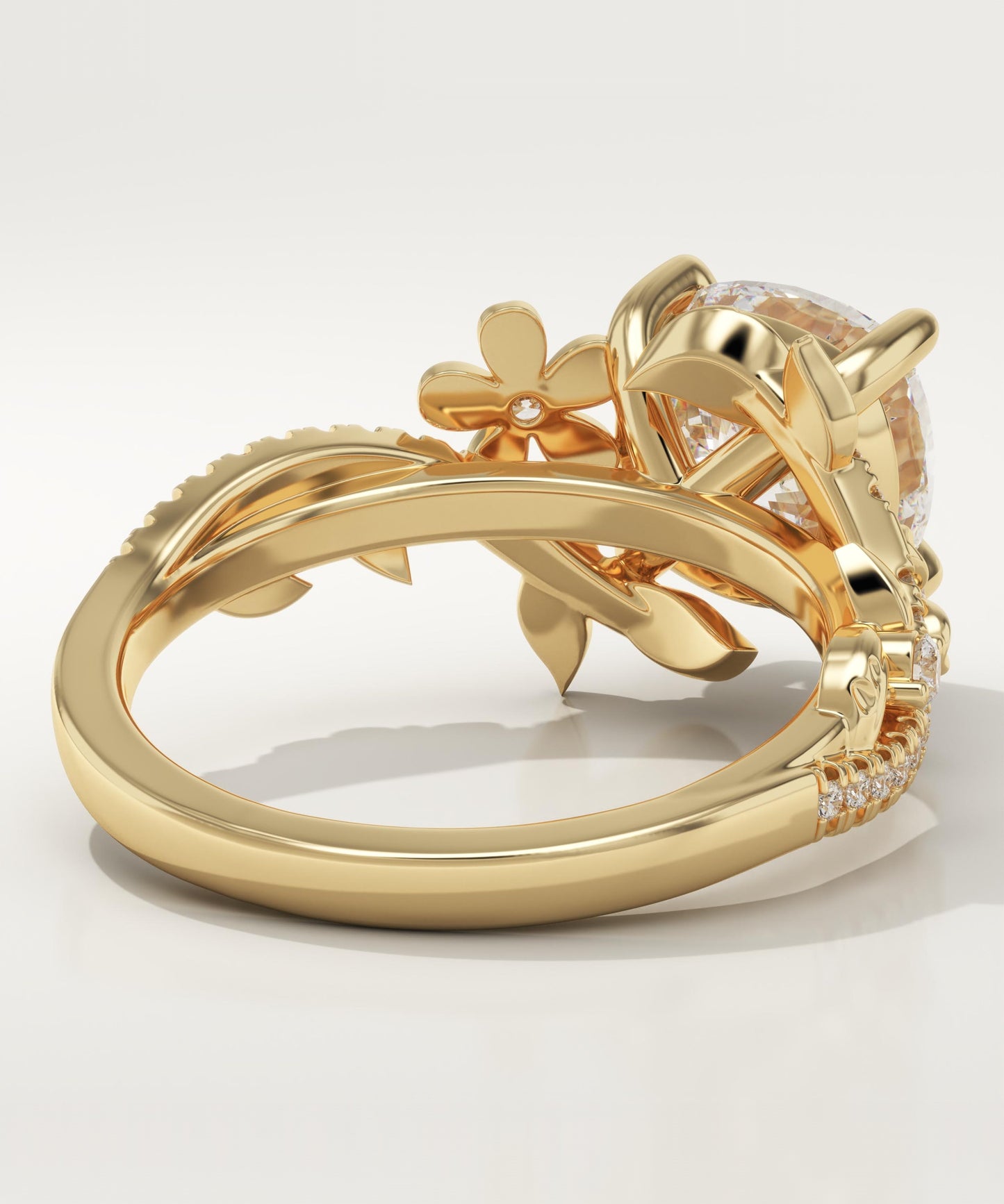 Cushion Cut Nature Inspired Lab-Grown Diamond Engagement Ring