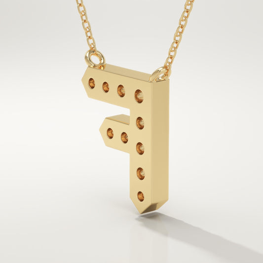 0.342 TCW Round Lab-Grown Diamond F Initial Necklace