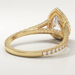 2.0 CT Pear Cut Halo & Pave Lab-Grown Diamond Engagement Ring