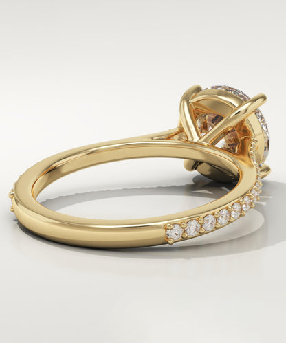 Round Cut Pave Cathedral Lab-Grown Diamond Engagement Ring