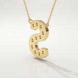 0.77 TCW Round Lab-Grown Diamond S Initial Necklace