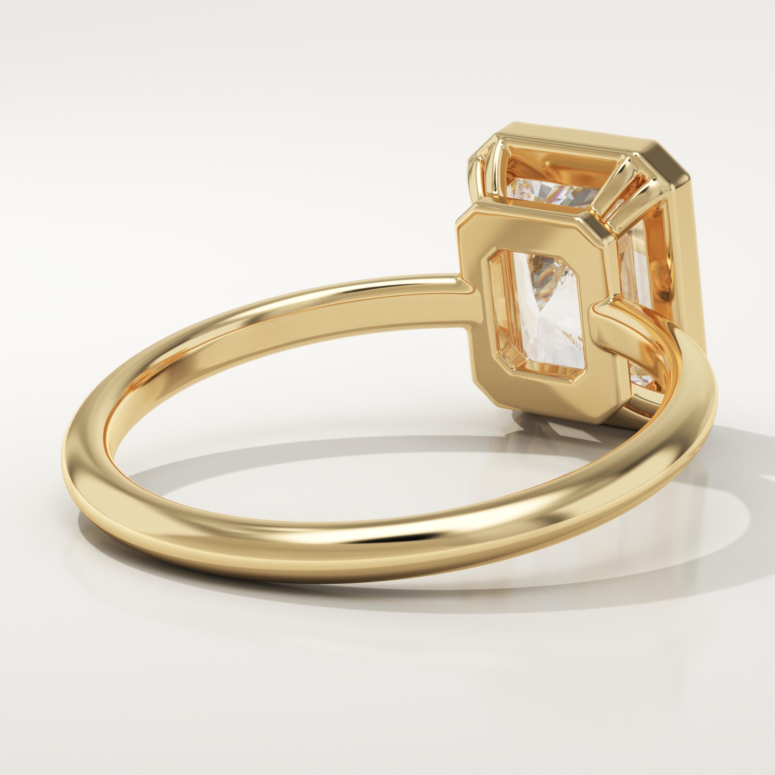 2.0 CT Radiant Cut Bezel Lab-Grown Diamond Engagement Ring