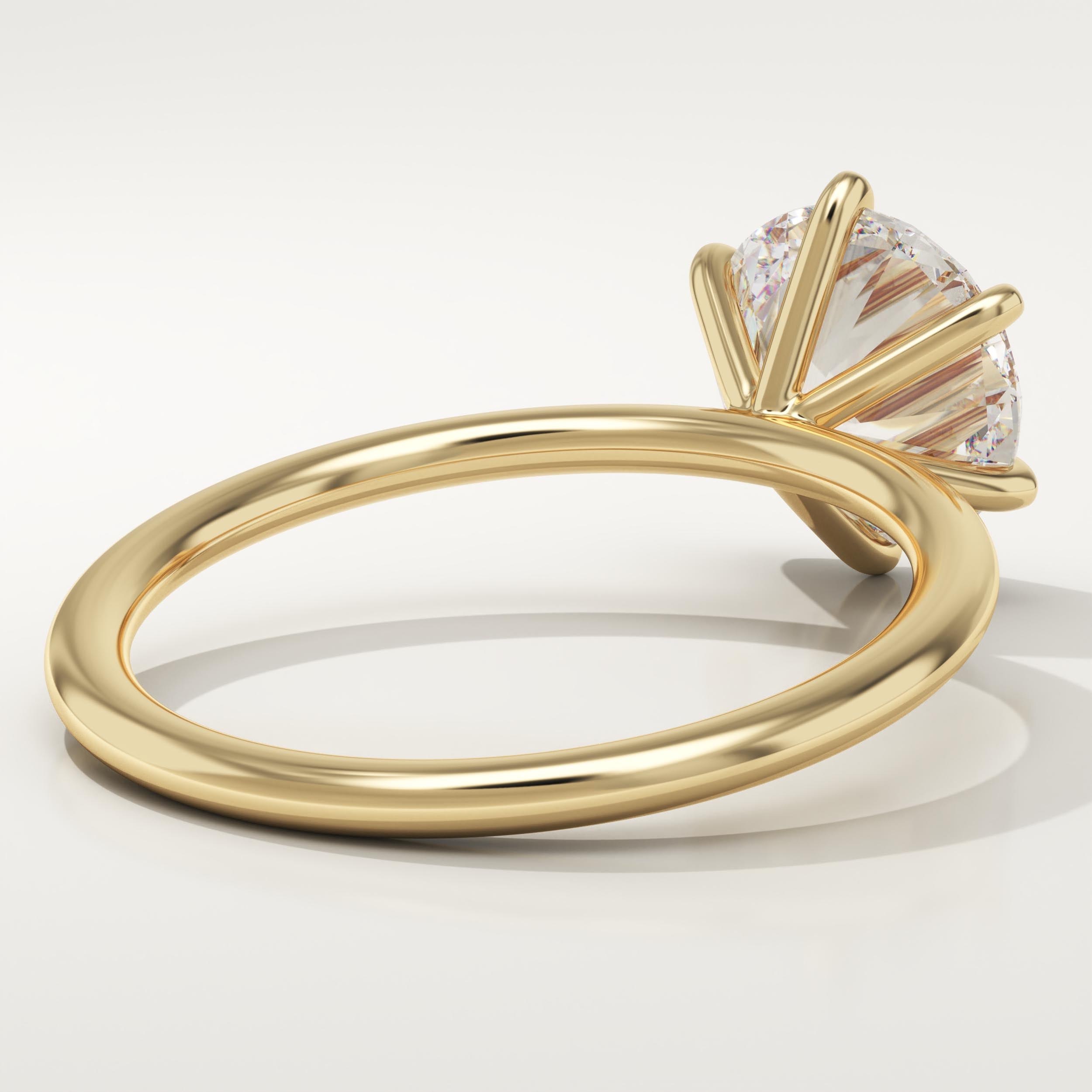 2.0 CT Round Cut Solitaire Lab-Grown Diamond Engagement Ring