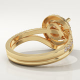 1.03 CT Round Cut Pave Lab-Grown Diamond Bridal Set