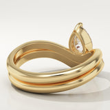 0.65 CT Pear Cut Solitaire Lab-Grown Diamond Bridal Set