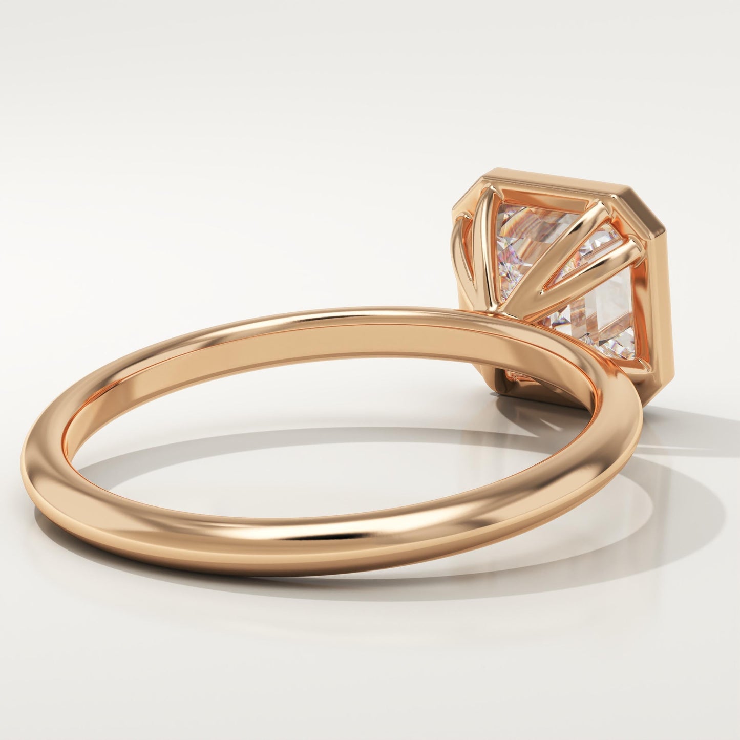 Asscher Cut Bezel Lab-Grown Diamond Engagement Ring