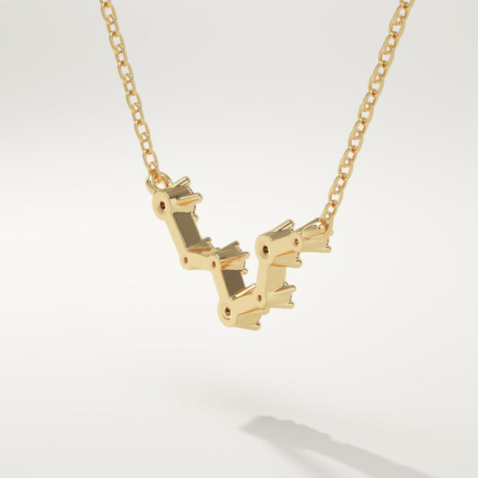 0.103 TCW Round Lab-Grown Diamond Pisces Constellation Necklace
