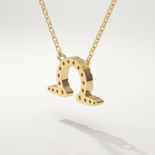 0.101 CT Round Lab-Grown Diamond Libra Zodiac Necklace