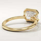 2.0 CT East West Emerald Cut Half Bezel Lab-Grown Diamond Engagement Ring