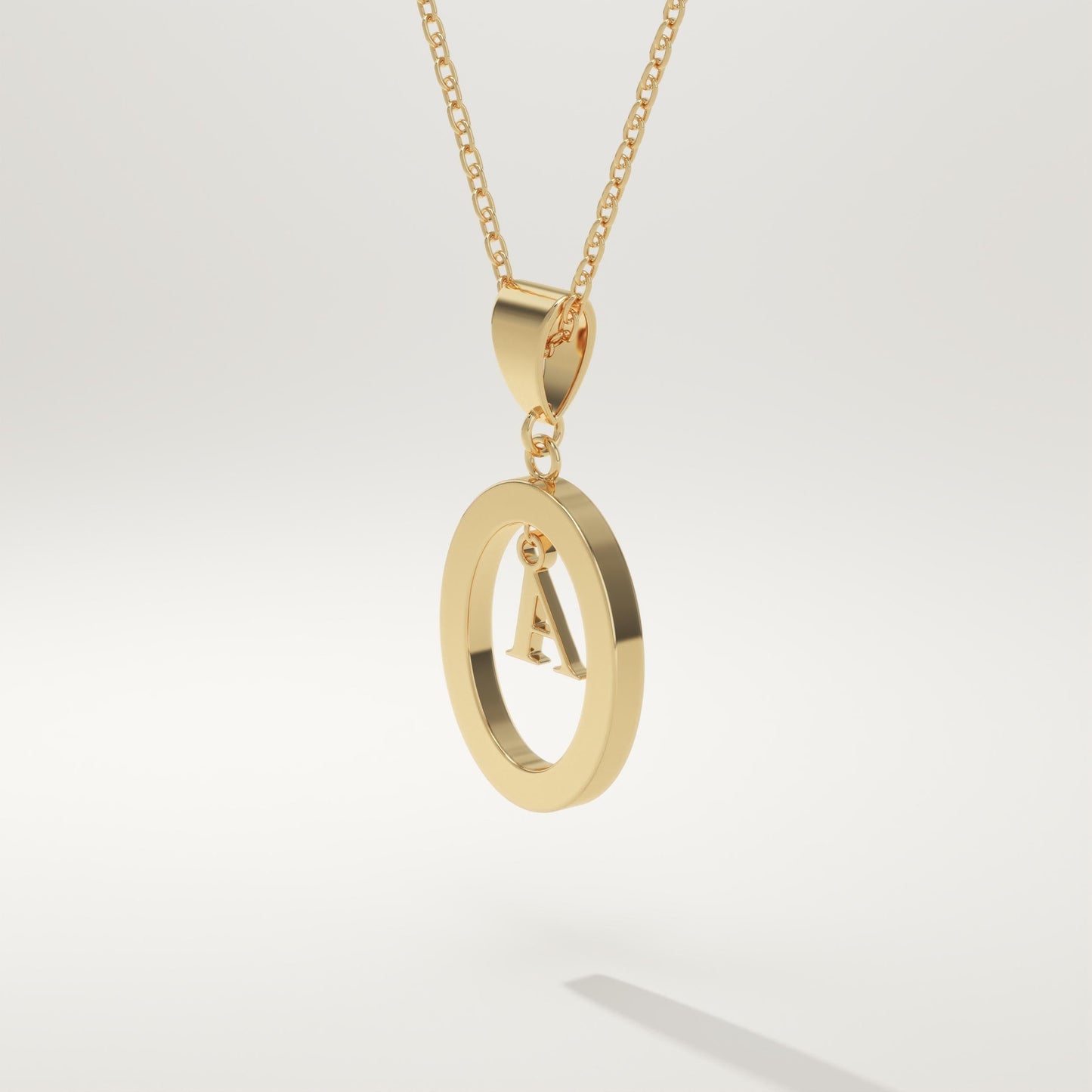 0.05 TCW Round Lab-Grown Diamond A Initial Necklace