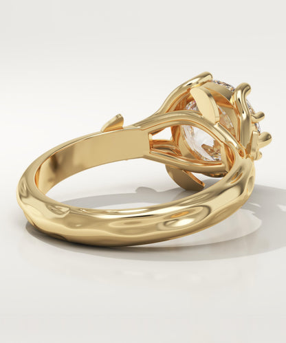 Round Cut Nature Inspired Lab-Grown Diamond Engagement Ring