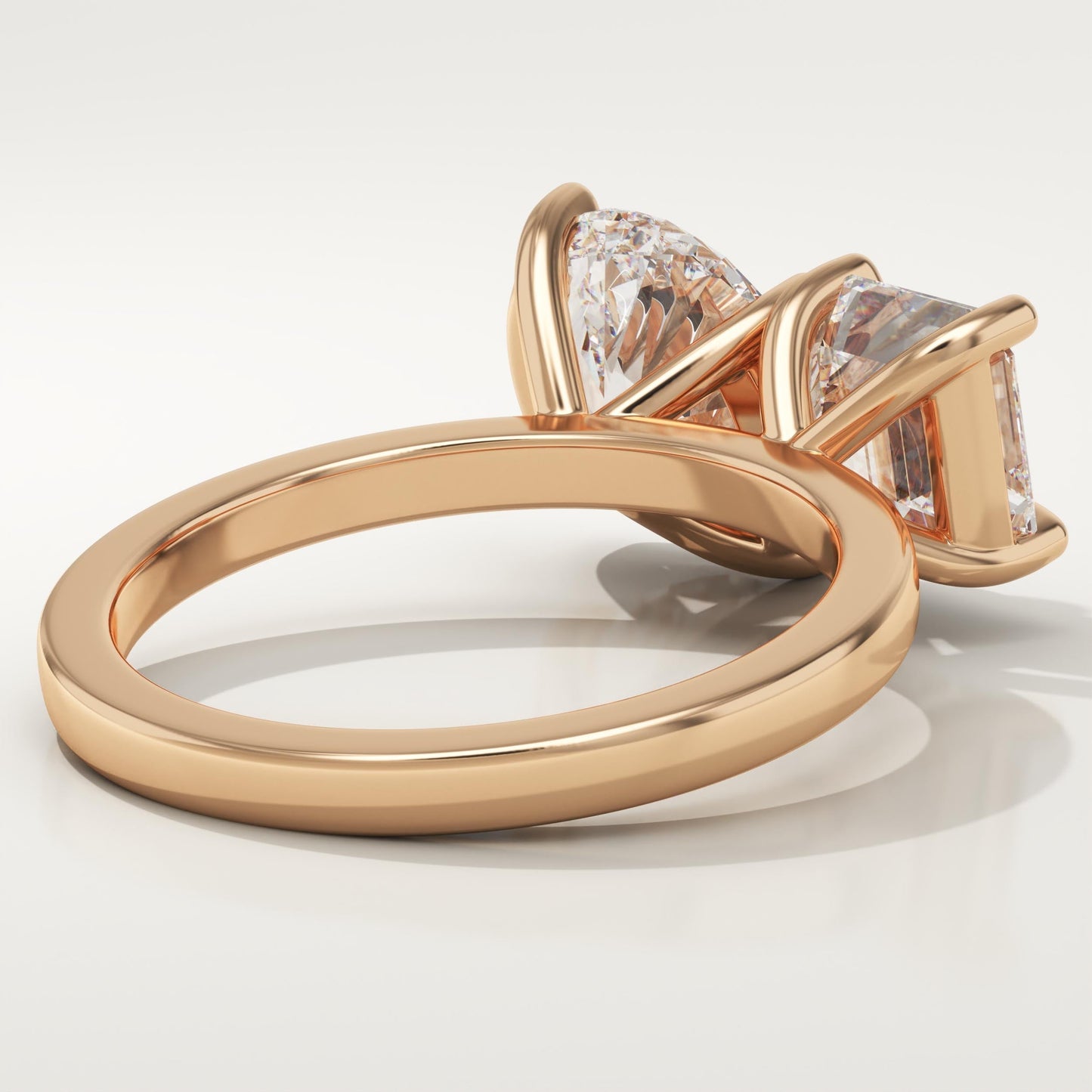 3.75 TCW Asscher & Oval Cut Toi Et Moi Lab-Grown Diamond Engagement Ring