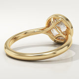 1.5 CT Round Cut Solitaire Bezel Lab-Grown Diamond Engagement Ring