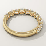 1.1 TCW Round Cut Lab-Grown Diamond Half Eternity Wedding Band
