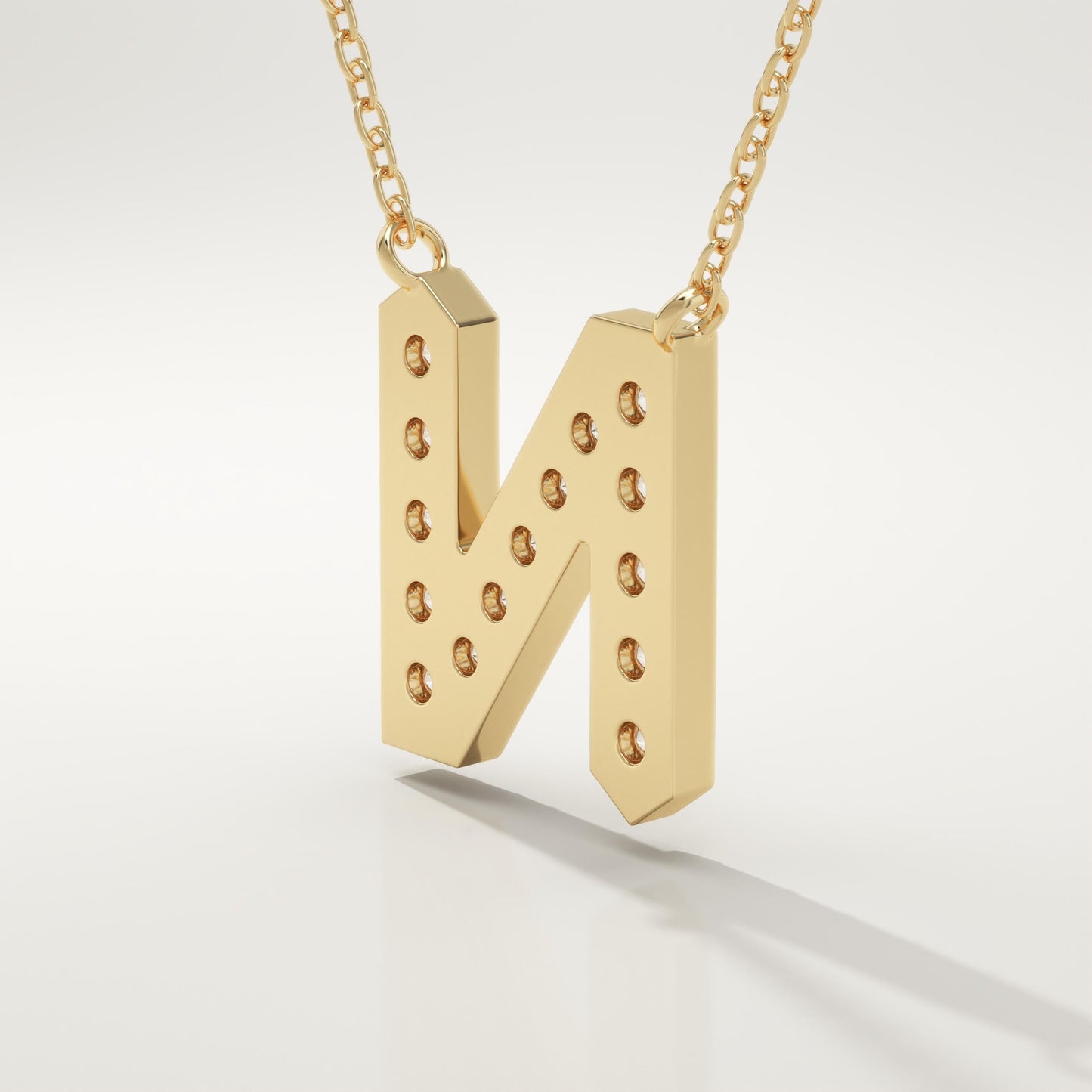 0.31 TCW Round Lab-Grown Diamond N Initial Necklace